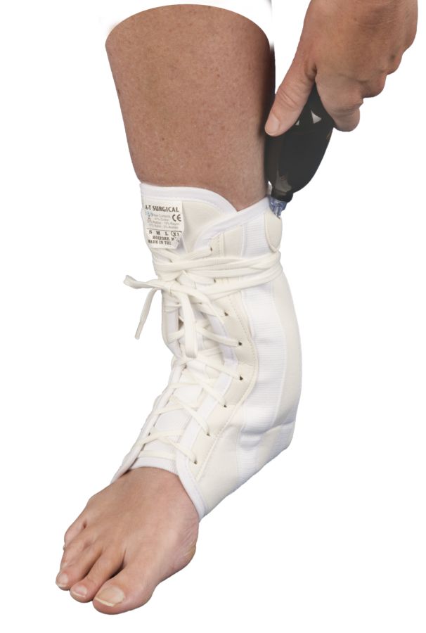 Lace Up Canvas Ankle Brace with Optional Double Air Bladder